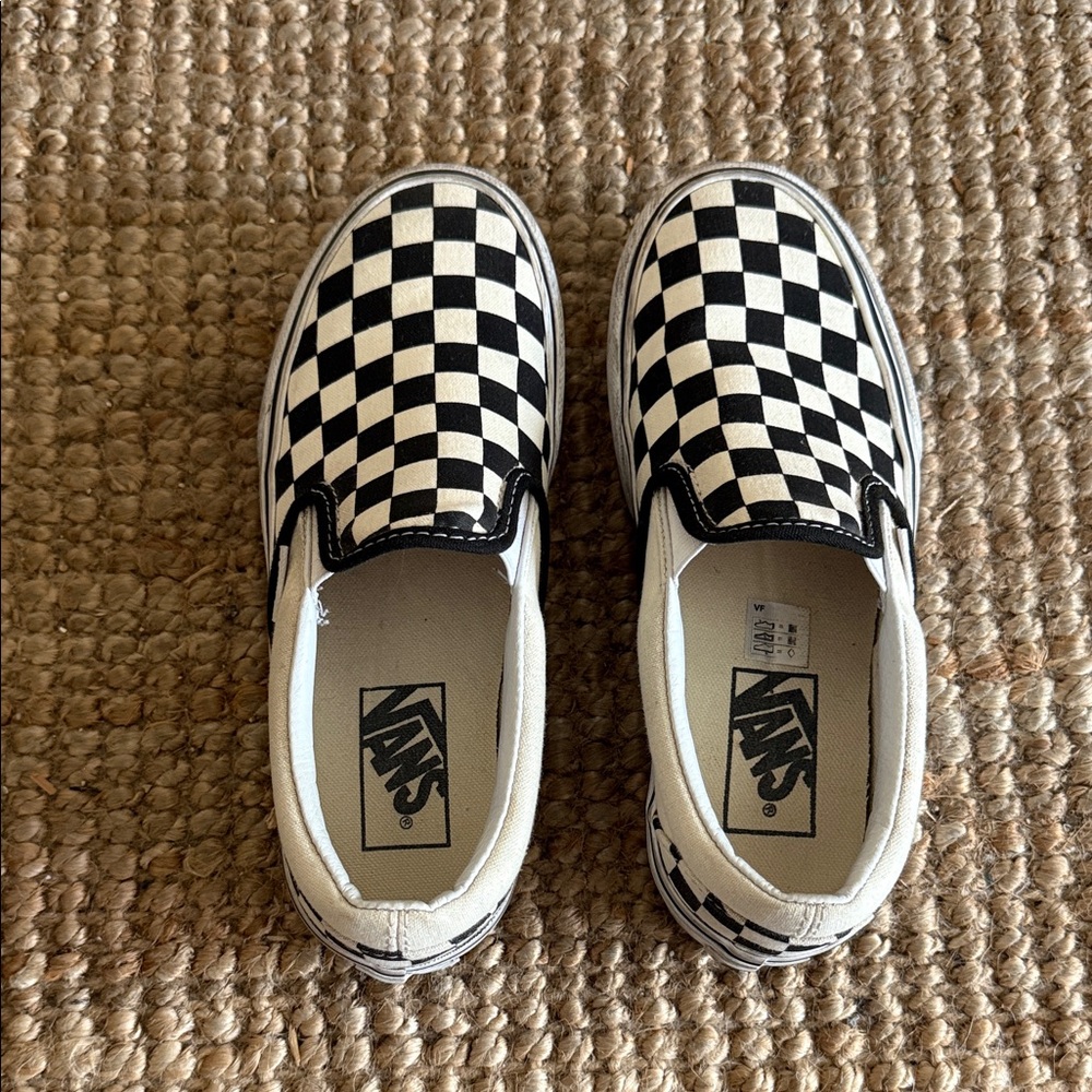 Vans Women's Black White Checkered Classic Stackform Slip-On 🖤 Size 5